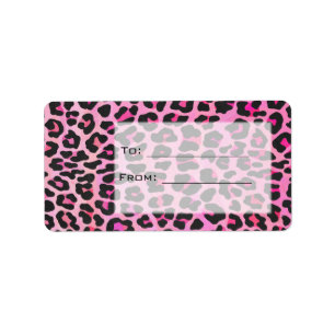 Monogram Leopard Black and Hot Pink Print Label