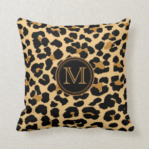 Monogram Leopard Print Cushion