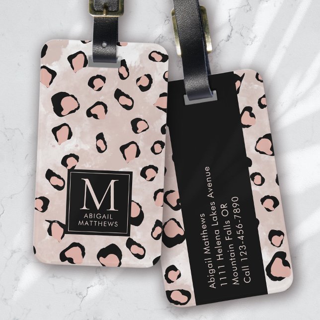 Monogram Leopard Print Luggage Tag (Creator Uploaded)