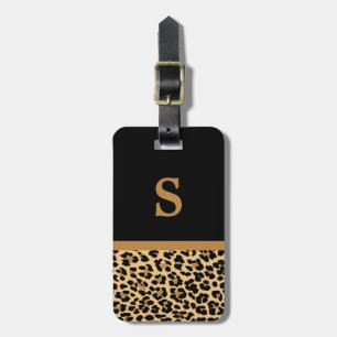 Monogram Leopard Print Luggage Tag