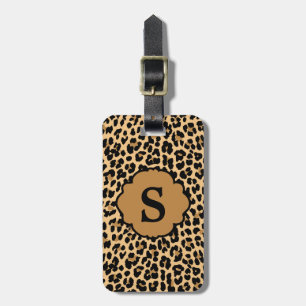 Monogram Leopard Print Luggage Tag