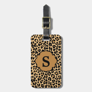 Monogram Leopard Print Luggage Tag