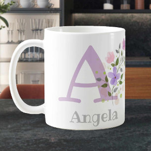 Monogram Letter A & Christian Name Coffee Mug