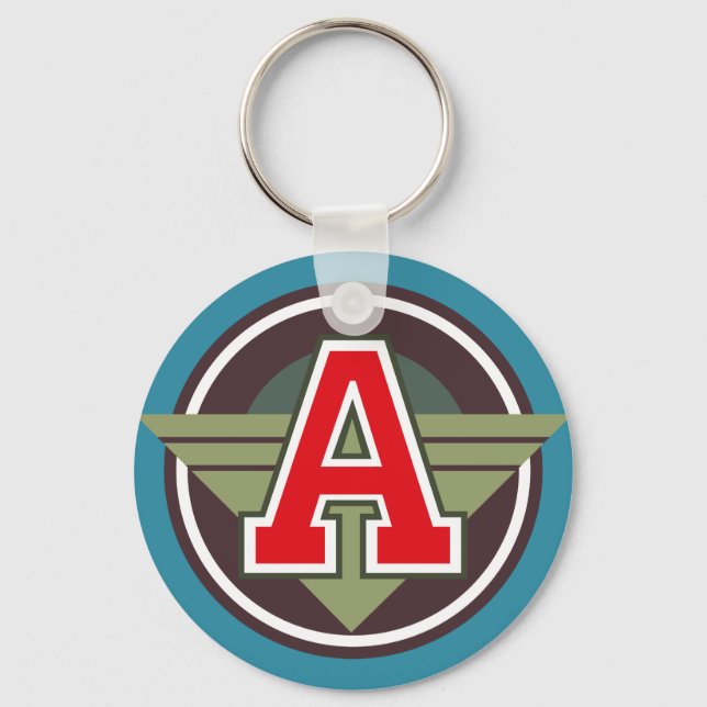 Monogram Letter "A" Key Ring (Front)