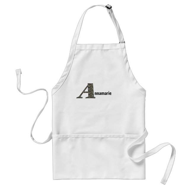Monogram Letter A Name Hydrangea Personalised Standard Apron (Front)