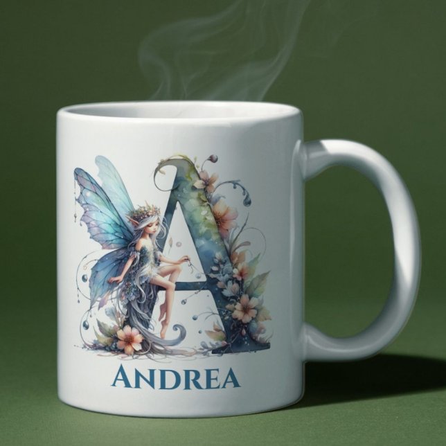 Monogram Letter A With Name Fairy Coffee Mug (Creator Uploaded)