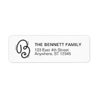 Monogram letter B bubble letter return address