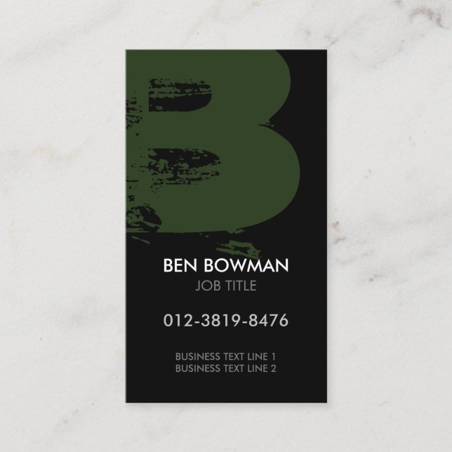 Monogram Letter B Business Card (Front)