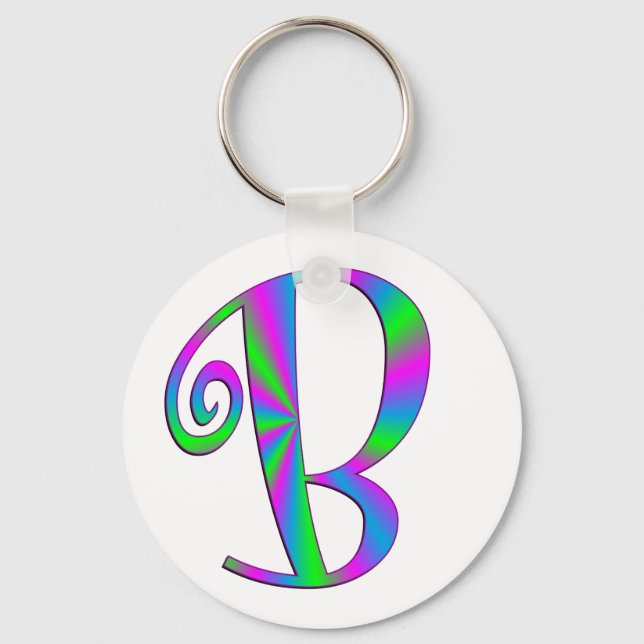 Monogram Letter B Fun Key Ring (Front)