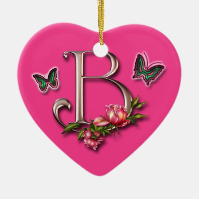 MONOGRAM LETTER B - HEART ORNAMENT (Front)