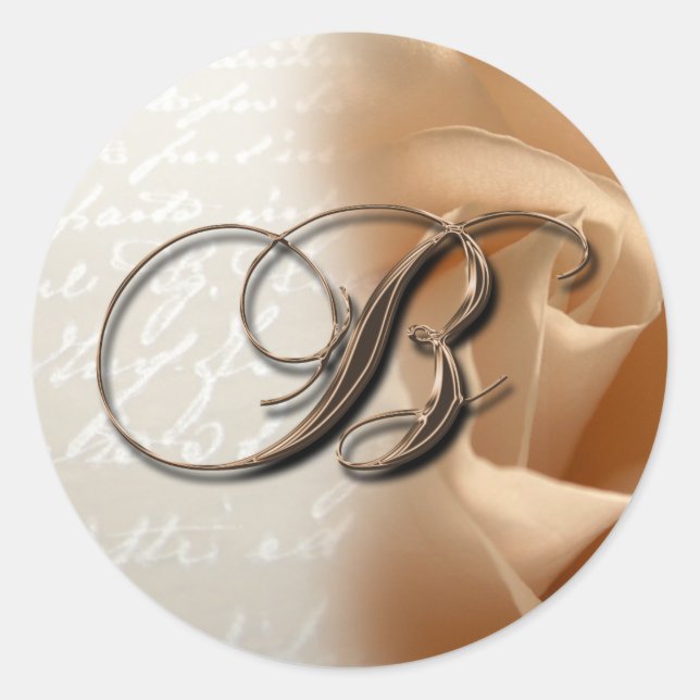 Monogram Letter B  Wedding Envelope Seal (Front)