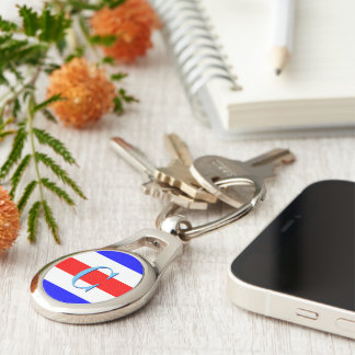 Monogram Letter C (Charlie) Nautical Alphabet Key Ring