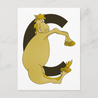 Monogram Letter C Pony Postcard