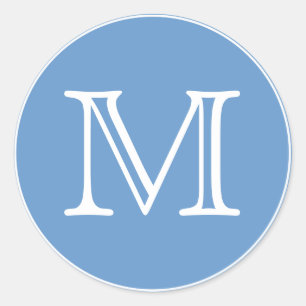 Monogram Letter Classic Round Sticker