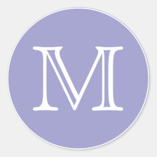 Monogram Letter Classic Round Sticker