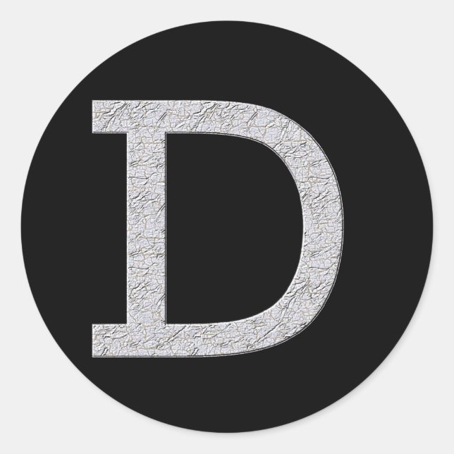 Monogram Letter D Classic Round Sticker (Front)
