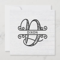 Monogram Letter D with Family Name