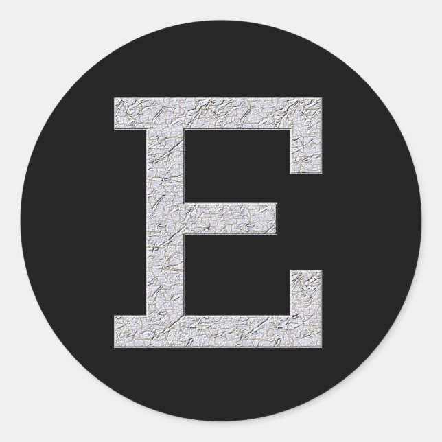 Monogram Letter E Classic Round Sticker (Front)