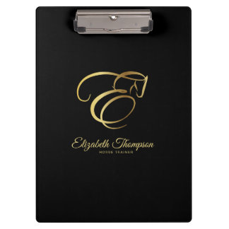 Monogram Letter E Horse Clipboard