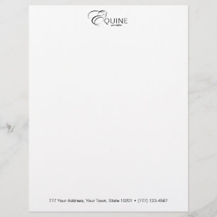 Monogram Letter E Horse Custom Letterhead