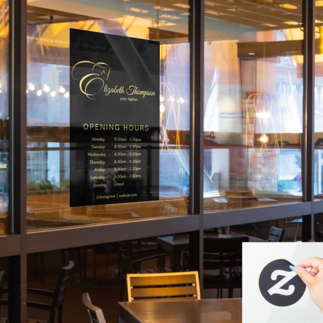 Monogram Letter E Horse in gold colour (Restaurant Window)