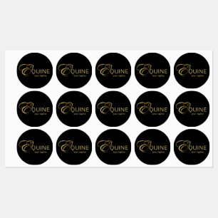 Monogram Letter E Horse in gold colour