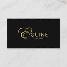 Monogram Letter E Horse in gold colour