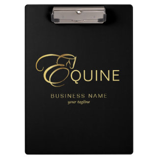 Monogram Letter E Horse in gold colour Clipboard