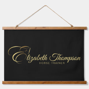 Monogram Letter E Horse in gold colour Hanging Tapestry