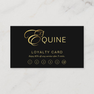 Monogram Letter E Horse in gold colour Loyalty Card