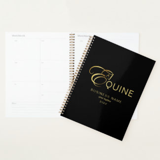 Monogram Letter E Horse in gold colour Planner