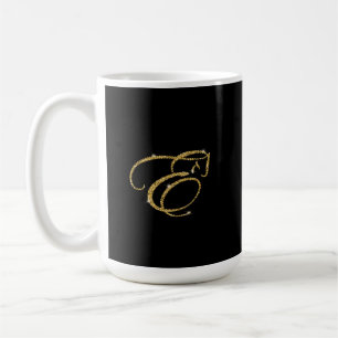 Monogram Letter E Horse in gold glitter Coffee Mug
