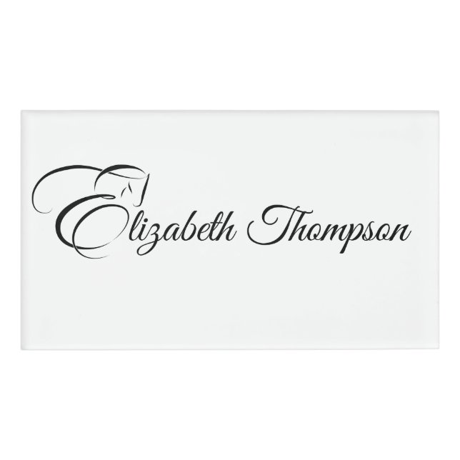 Monogram Letter E Horse Name Tag (Front)