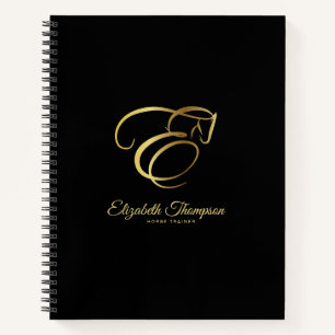 Monogram Letter E Horse Notebook