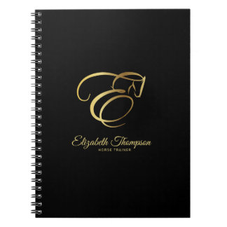 Monogram Letter E Horse Notebook