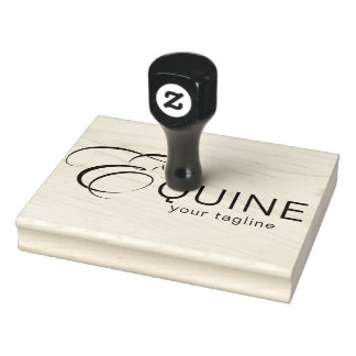 Monogram Letter E Horse Rubber Stamp