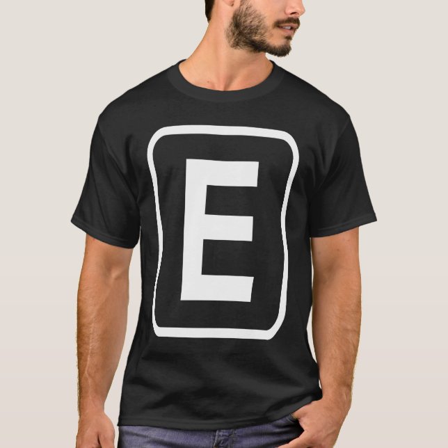 Monogram Letter E Initial Alphabet Monogrammed Wom T-Shirt (Front)