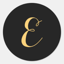 Monogram letter E script Gold-Colour