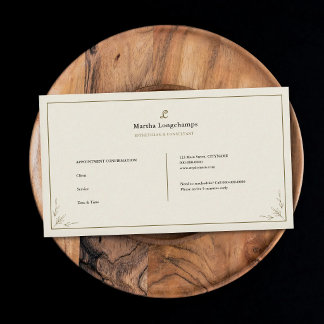 Monogram Letter - Elegant Appointment Card