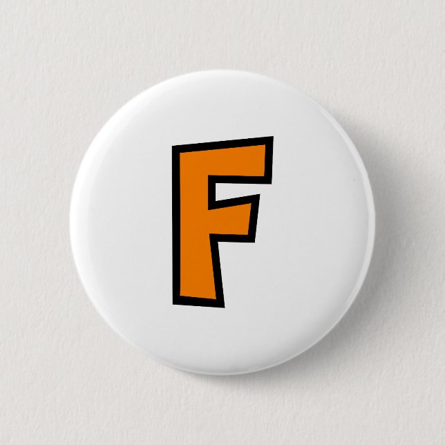 Monogram Letter F 6 Cm Round Badge (Front)