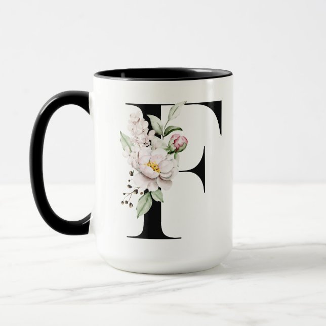 Monogram Letter F Coffee Mug (Left)