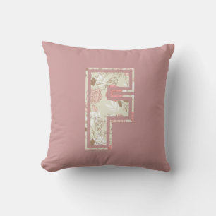 Monogram Letter F Cushion