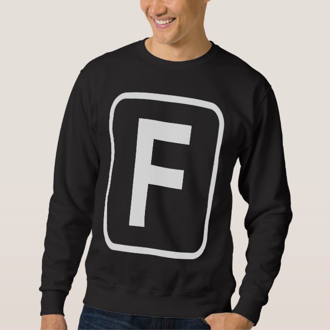 Monogram Letter F Initial Alphabet Monogrammed Wom Sweatshirt (Front)