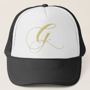 Monogram Letter G Golden Single Trucker Hat