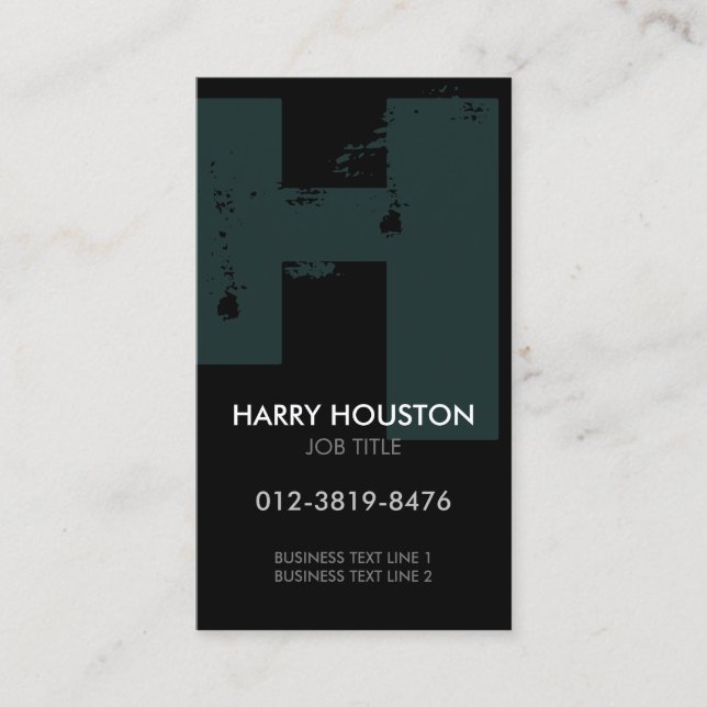 Monogram Letter H Business Card (Front)