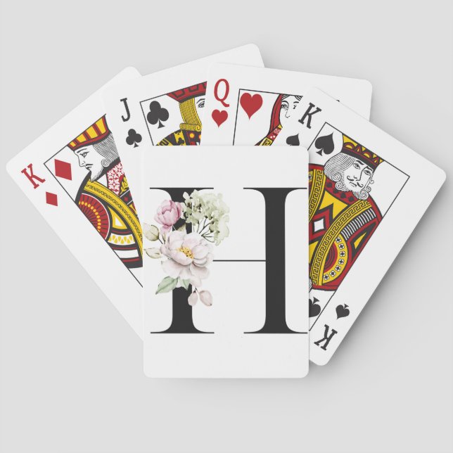 Monogram Letter H | Poker Cards (Back)