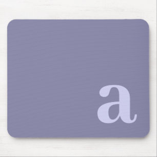 Monogram Letter Heather Blue Minimalist Mouse Pad