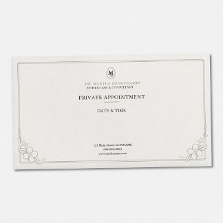 Monogram Letter - High-End Appointment Card
