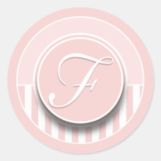 Monogram Letter Initial F Sticker Seal Label