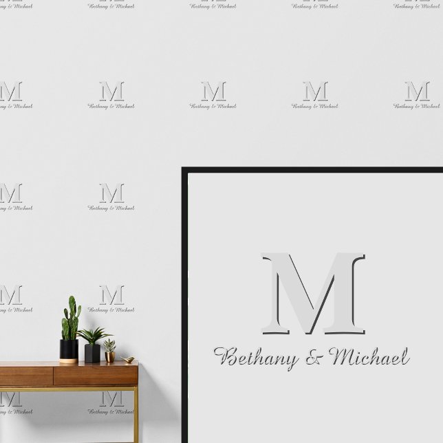 Monogram Letter Initials & Name(s) Grey on Grey Wallpaper (Creator Uploaded)